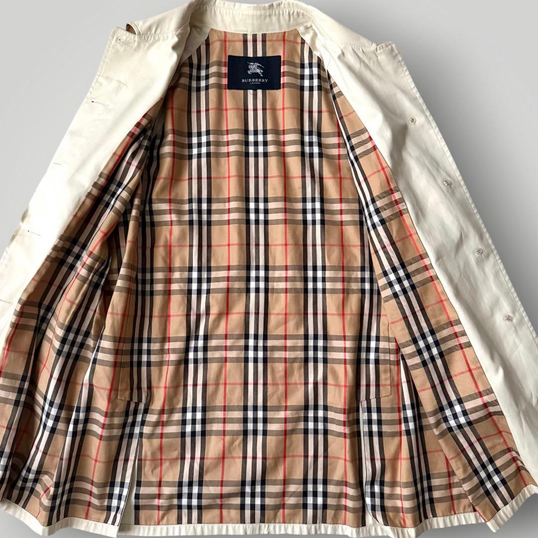 美品☆バーバリーロンドン ステンカラーコート ノバチェック 大きいサイズ