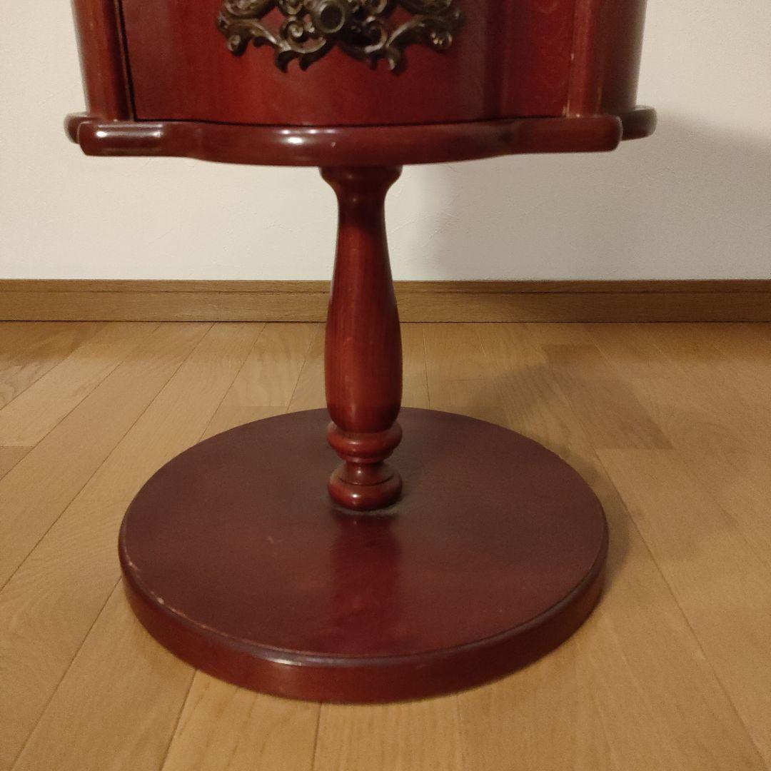 サイドテーブル 花びら型天井 引き出し付 ヴィンテージ アンティーク