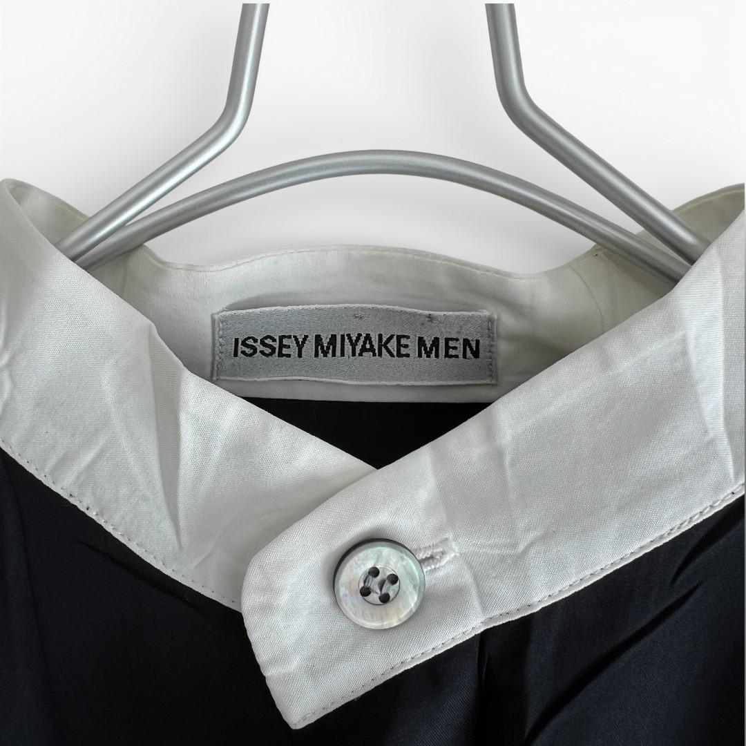 ISSEY MIYAKE MENイッセイミヤケメンプリーツ ノーカラーシャツ S