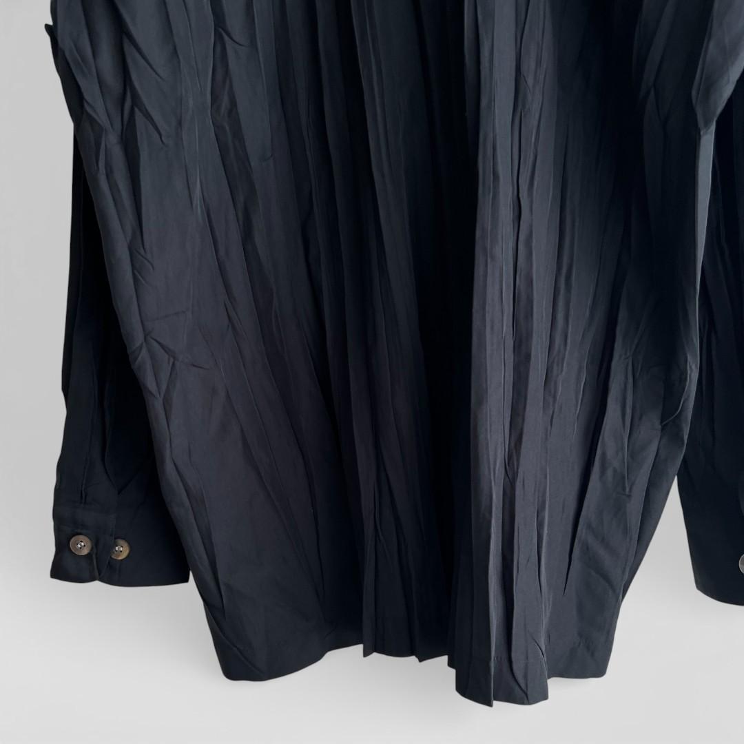 ISSEY MIYAKE MENイッセイミヤケメンプリーツ ノーカラーシャツ S