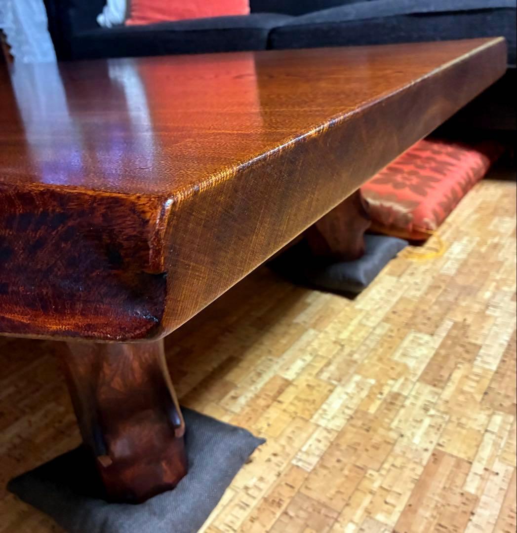 欅の一枚板　座卓　無垢　 ローテーブル　昭和レトロ