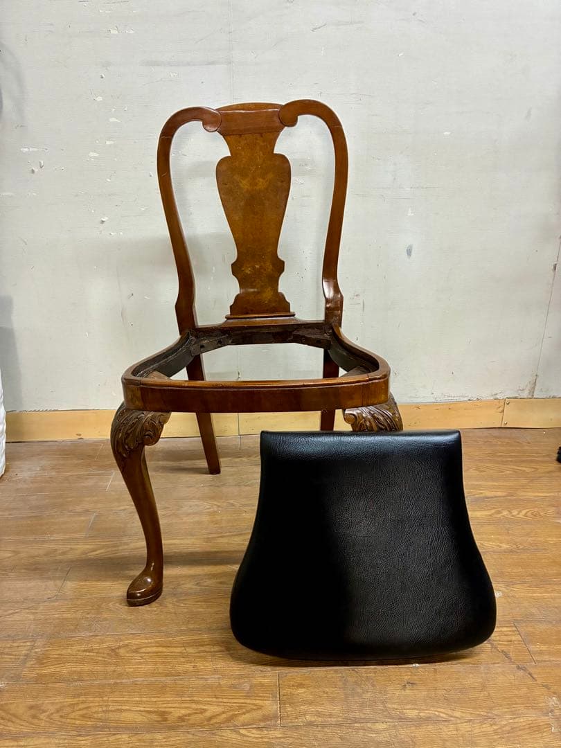 管446☆イギリス製☆ロイズアンティークス☆クィーンアンチェアー