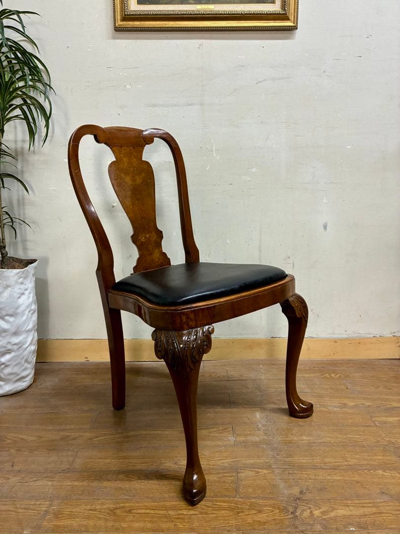 管446☆イギリス製☆ロイズアンティークス☆クィーンアンチェアー