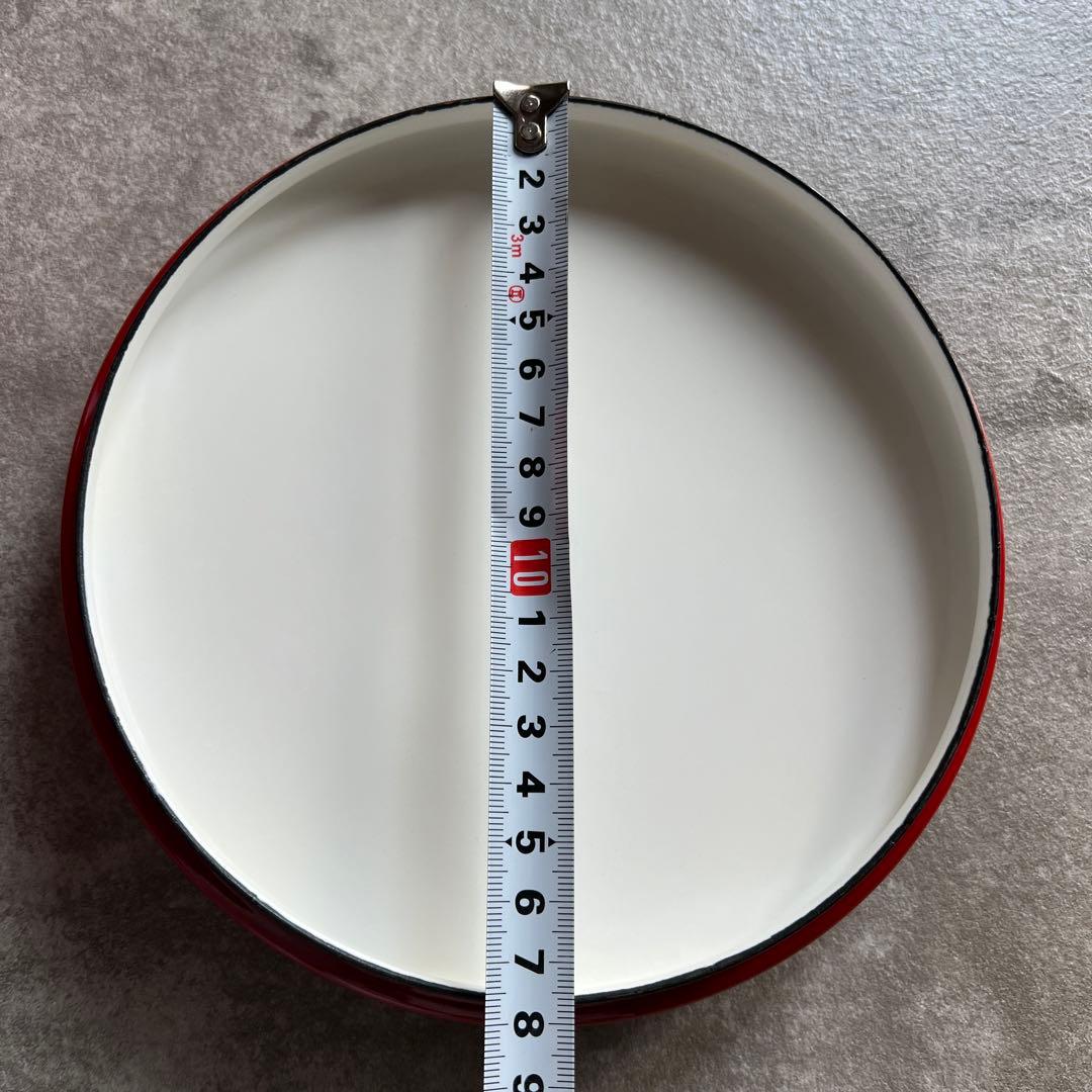 DANSK 赤 ホーロー鍋 蓋付き