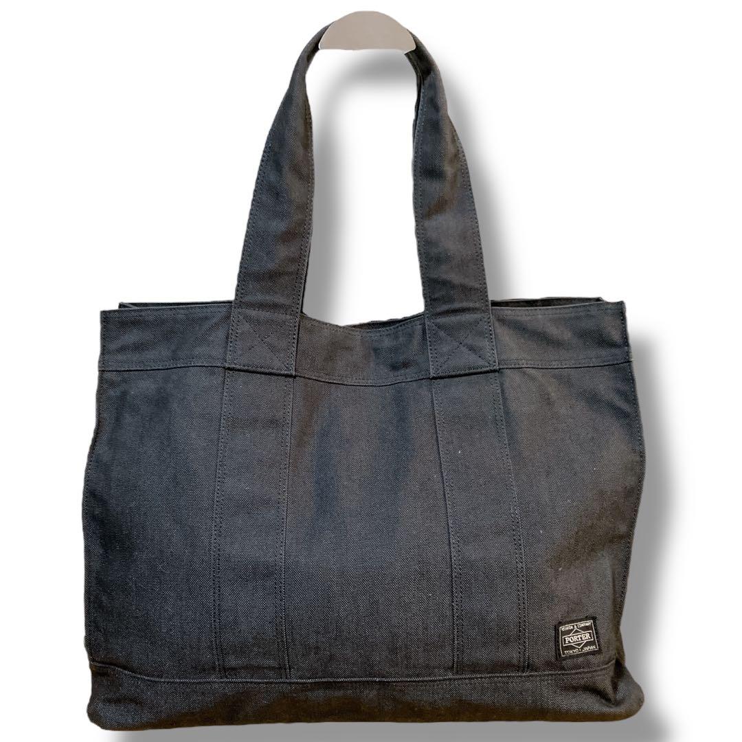 ポーター 吉田カバン 日本製 スモーキー A4収納可 デニム トートバッグ L