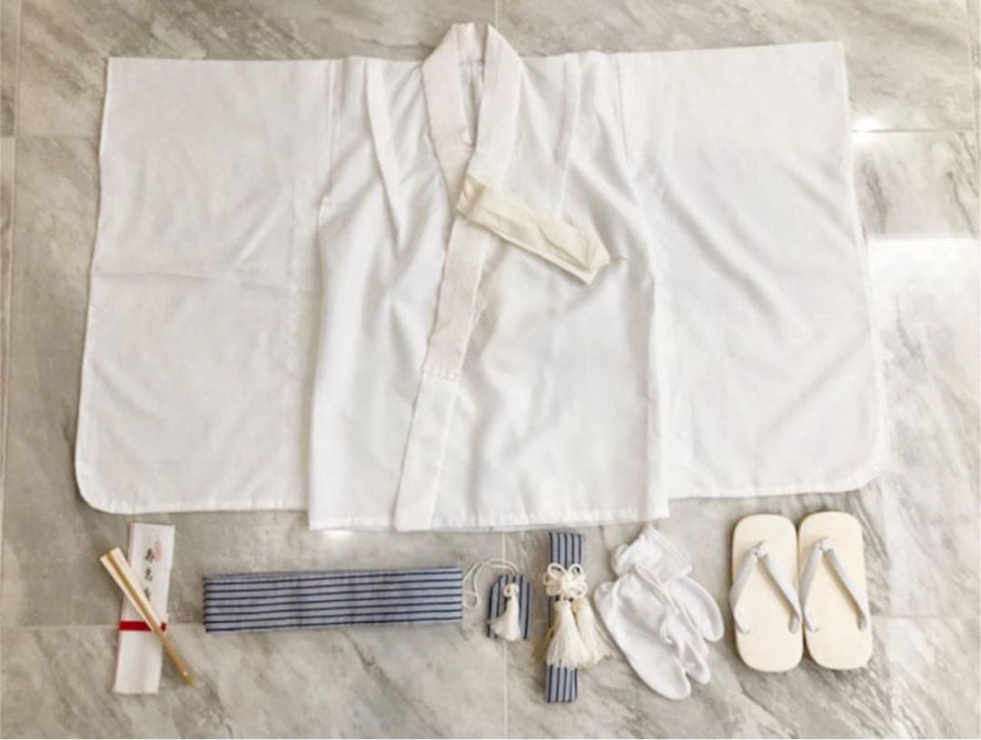 七五三用 紺色着物 鷹と花の刺繍