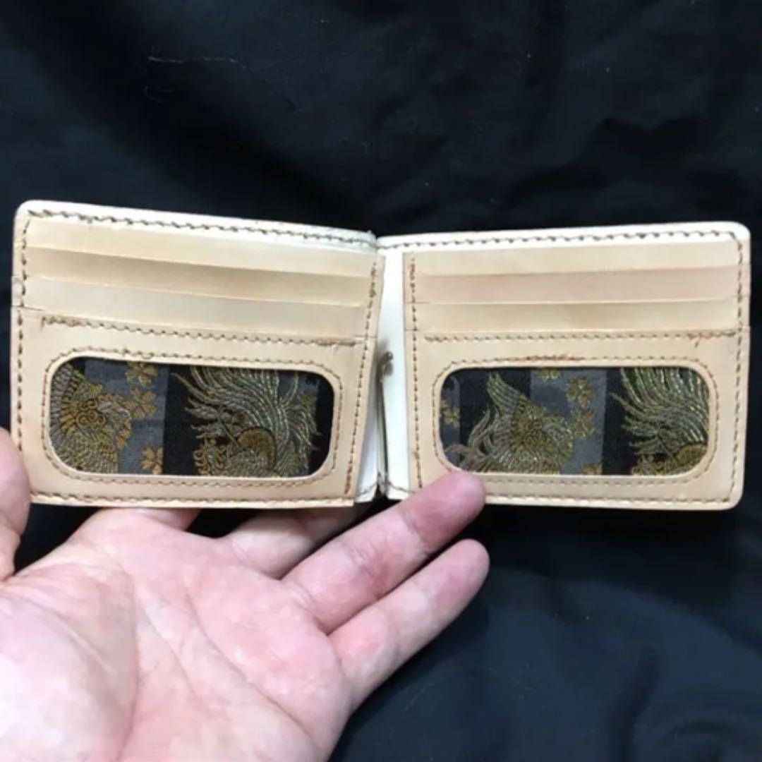 【MKC】オーダーメイド　西陣織×革 マネークリップ