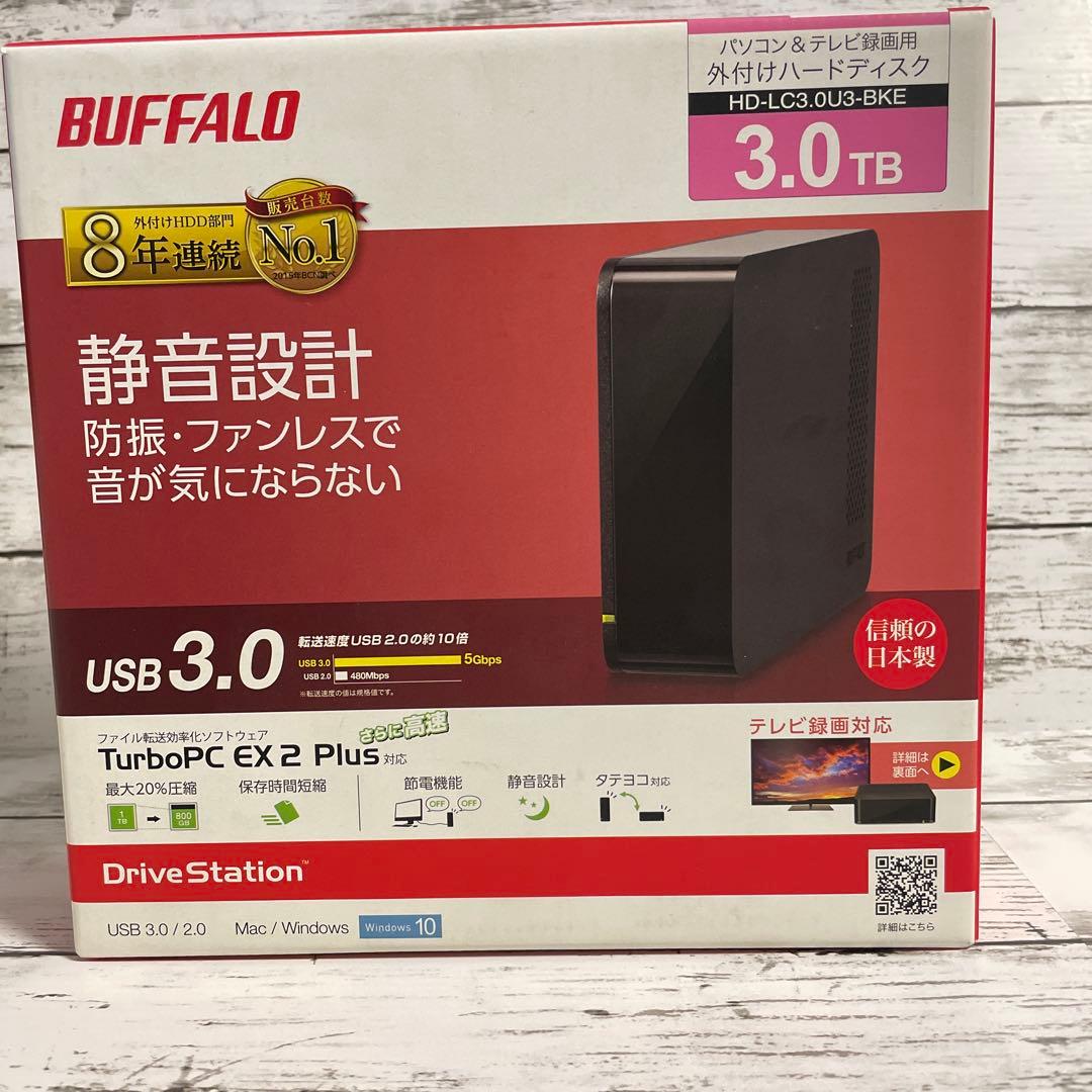 BUFFALO 外付けハードディスク HD-LC3.0U3-BKF 3.0TB①
