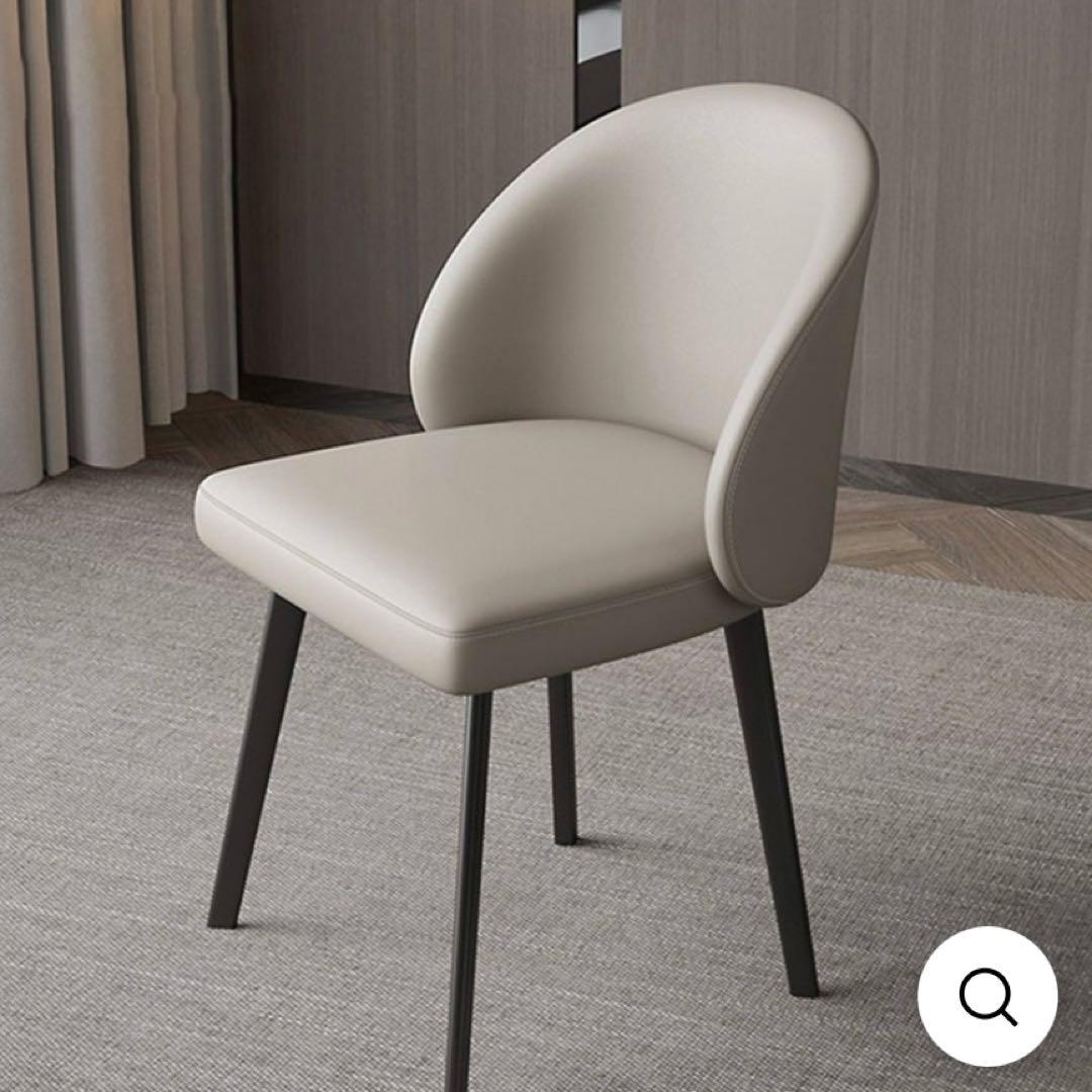 ライトグレー 楕円形背もたれ ダイニングチェア