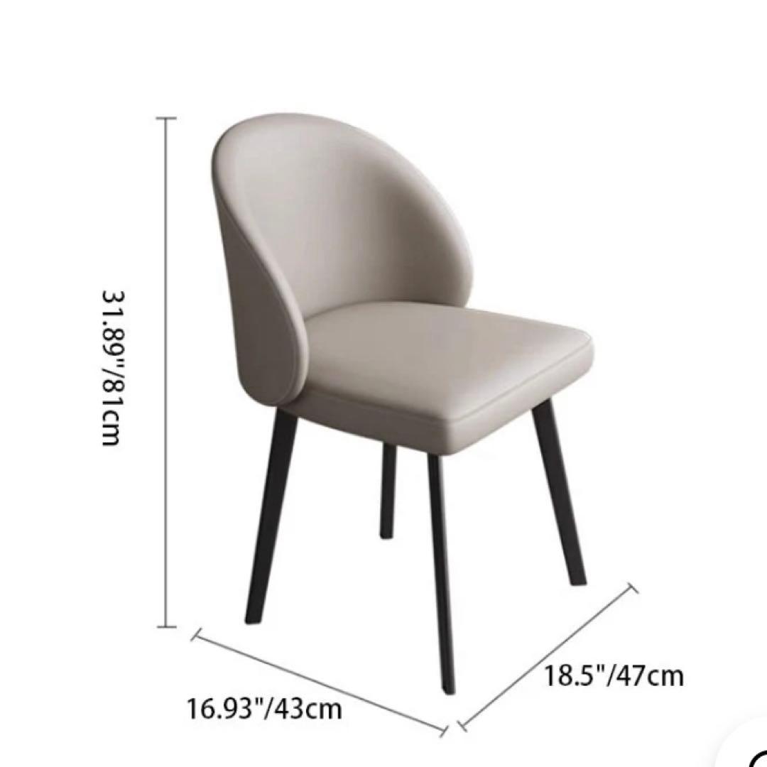 ライトグレー 楕円形背もたれ ダイニングチェア