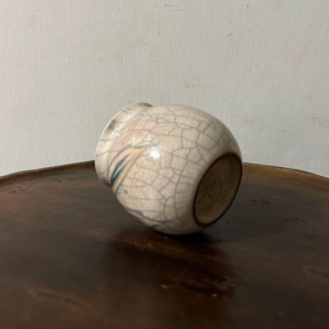 古い笹絵哥釉の器　花入れ　アンティーク　骨董　古道具　唐物　中国古玩　検:李朝