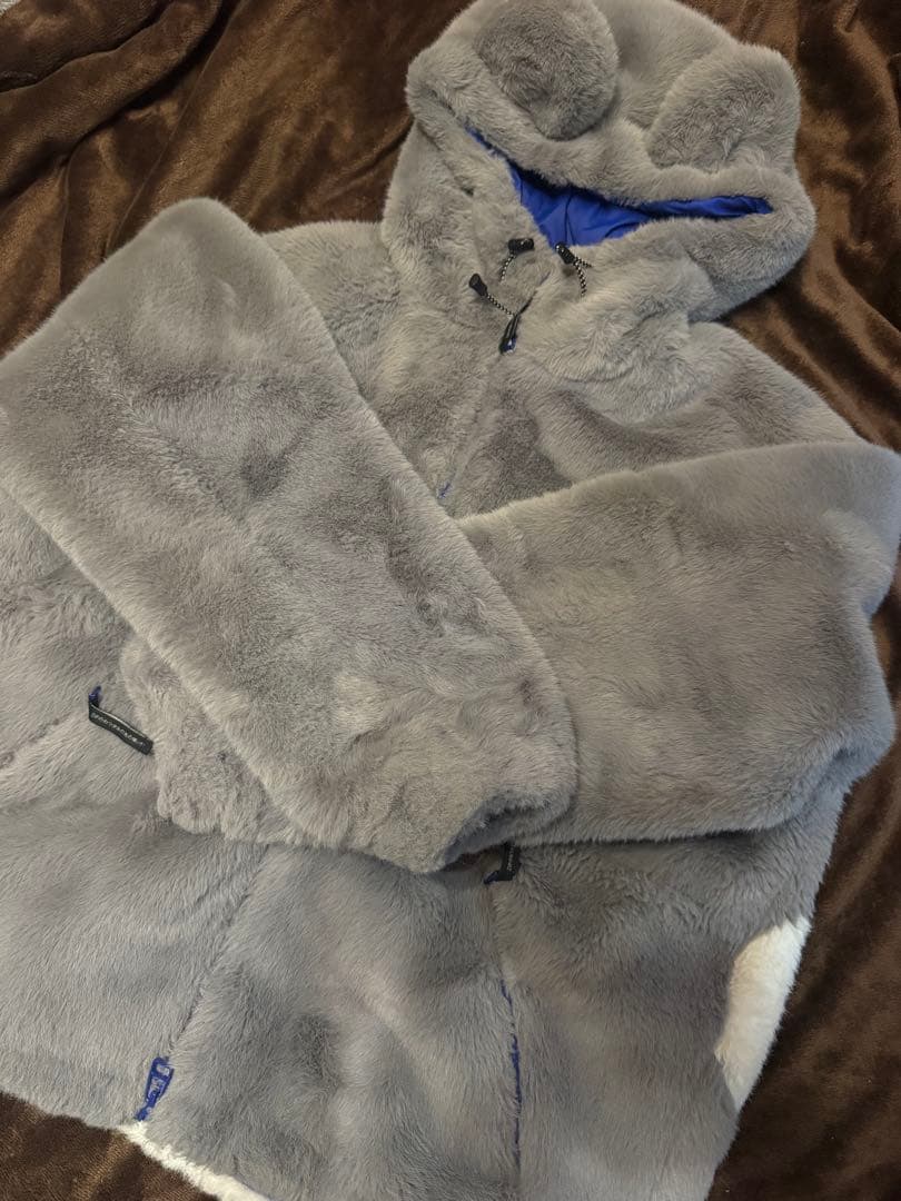 CUNE 耳付きファーブルゾン グレー