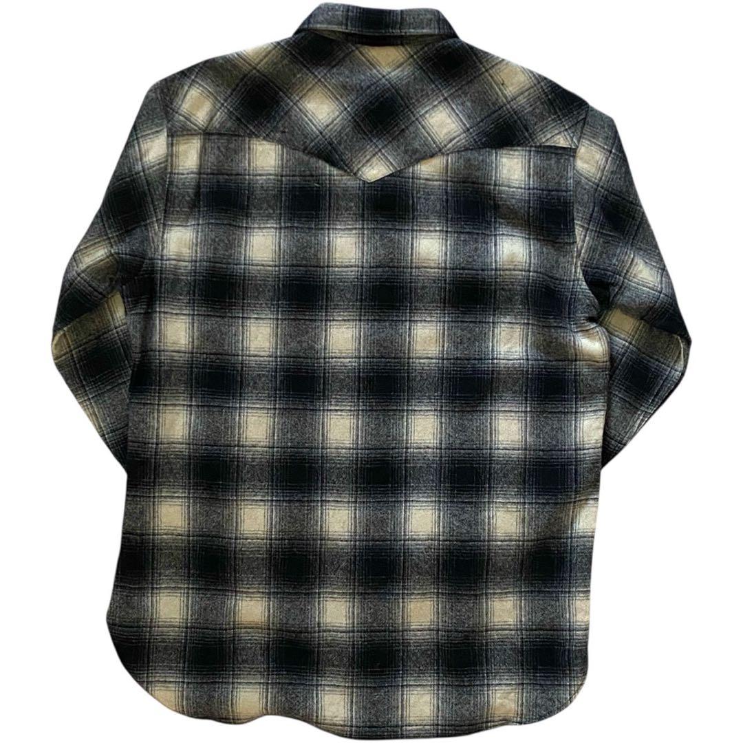 PENDLETON 90s シャドウチェック　オンブレ　白　黒　ペンドルトン　L