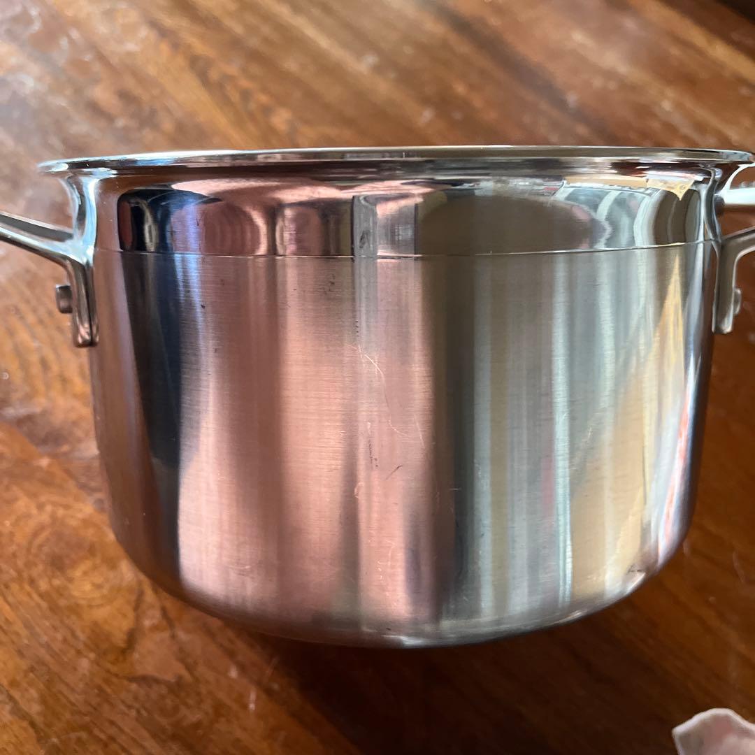 ル・クルーゼ　ステンレススチール 片手鍋 18cm 蓋付き