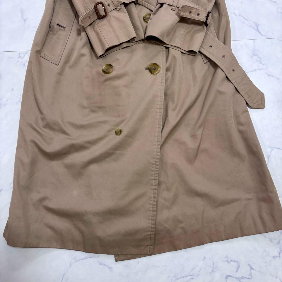 良品 バーバリーズ ノバチェック ロングトレンチコート L相当 ベージュ 英国製