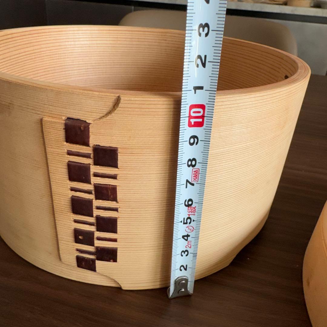 秋田杉を使用した大館曲げわっぱのおひつ　used