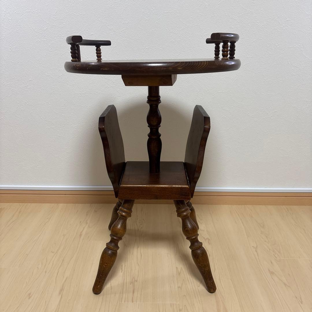 昭和レトロ 飛騨産業 キツツキ サイドテーブル コーヒーテーブル 丸テーブル