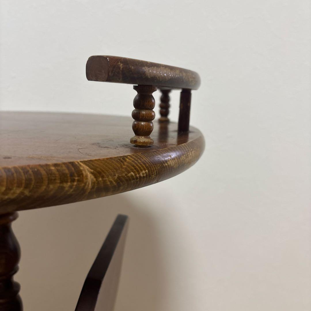 昭和レトロ 飛騨産業 キツツキ サイドテーブル コーヒーテーブル 丸テーブル