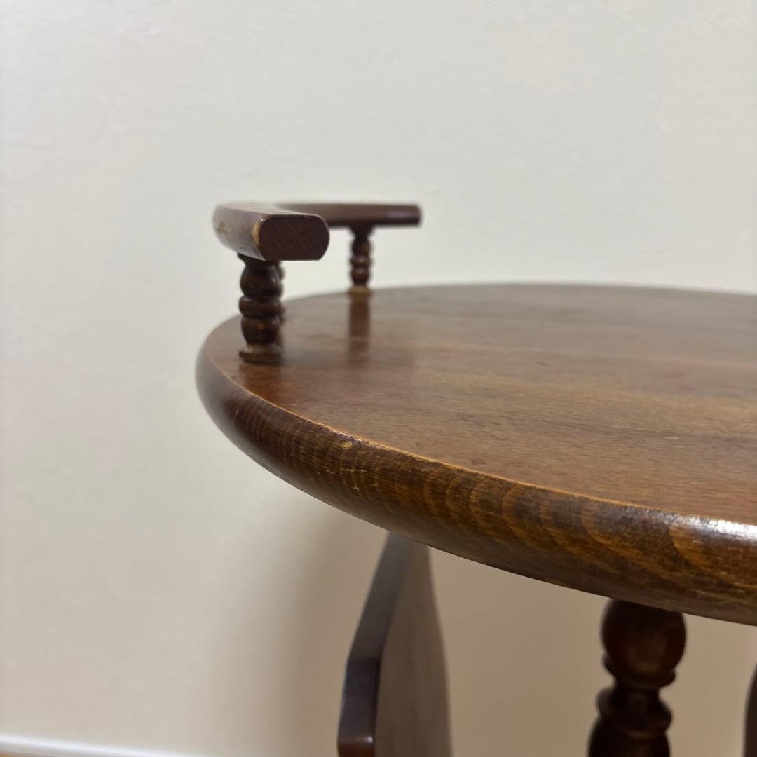 昭和レトロ 飛騨産業 キツツキ サイドテーブル コーヒーテーブル 丸テーブル