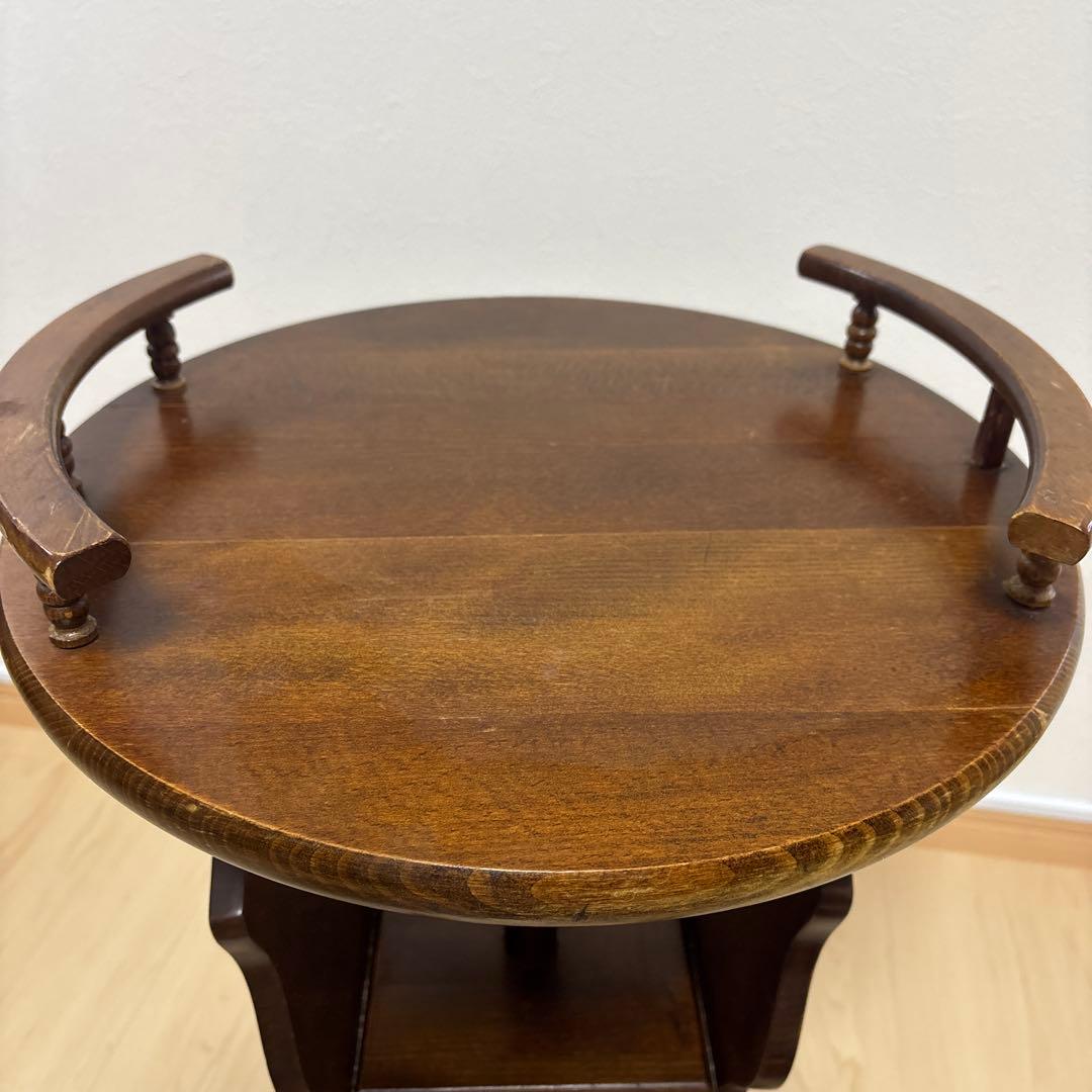 昭和レトロ 飛騨産業 キツツキ サイドテーブル コーヒーテーブル 丸テーブル