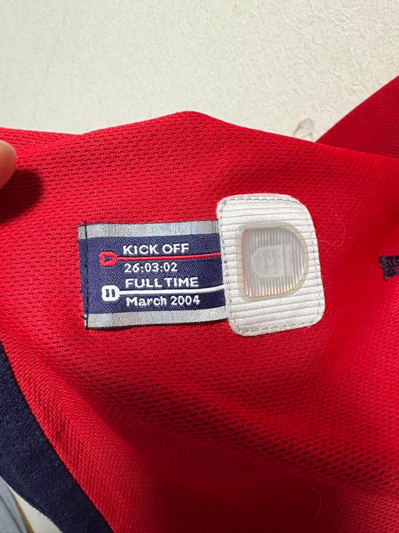 イングランド代表 ユニフォーム アウェイ UMBRO 赤/ネイビー 長袖 L相当