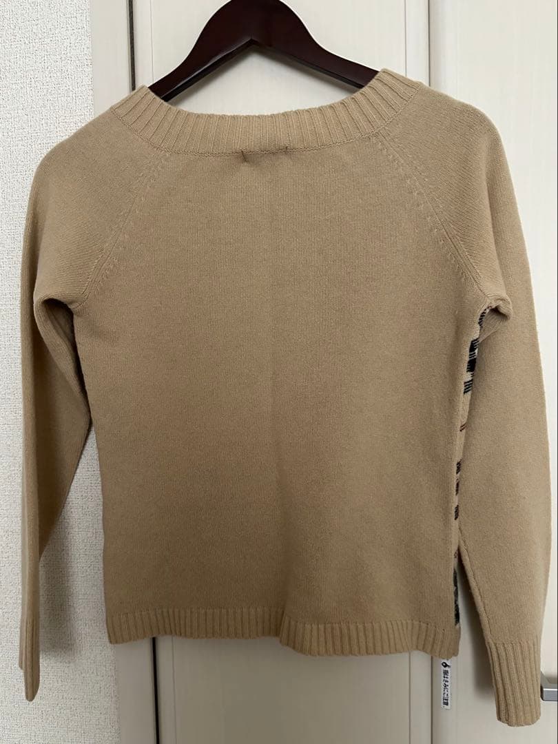 期間限定セール‼︎BURBERRY チェック柄ニットセーター 長袖 ベージュ極美品