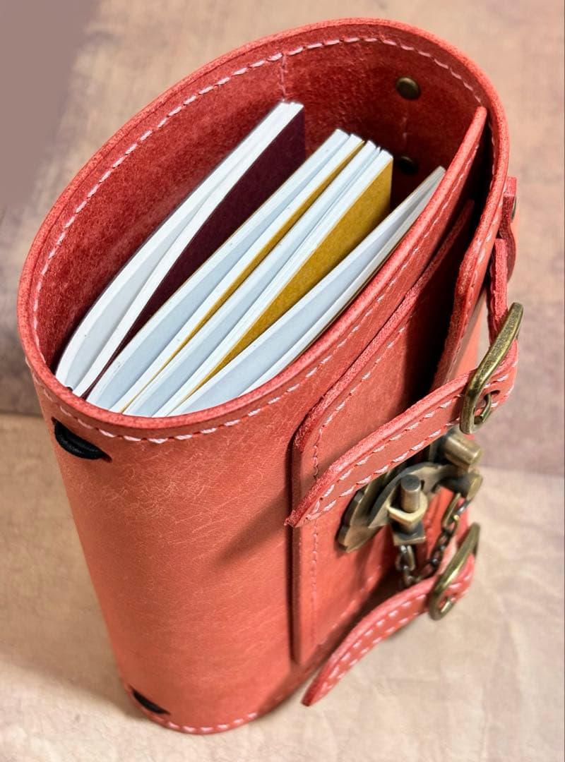 イタリアンレザー　パスポートサイズ　トラベラーズノート カバー　アンティーク調