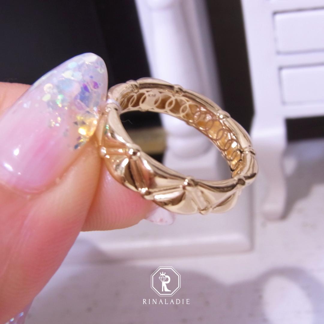 【R】K18　17号　約3.47g　地金リング