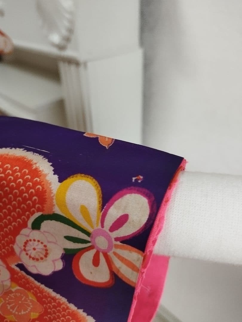 アンティーク百花繚乱☆紫の着物と作り帯のセット