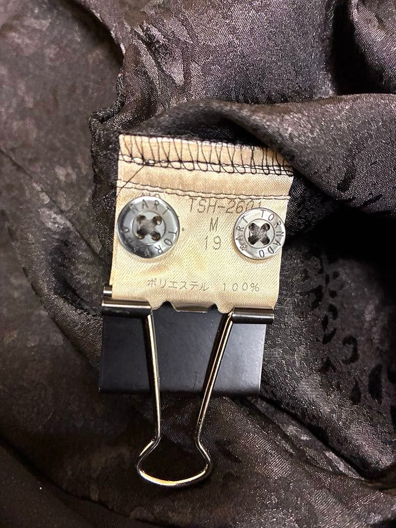 TORNADO MART シャドーレオパード ストレッチ ブラックシャツ