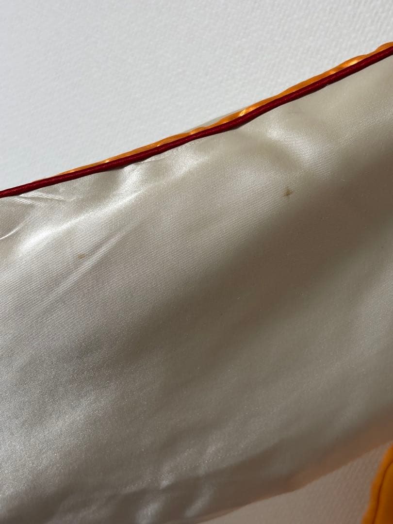 スカジャン バーガンディ オレンジ刺繍