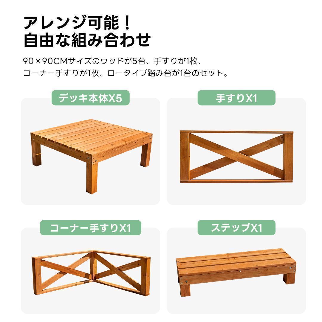 ウッドデッキ 天然木 キット 9点セット 組み合わせ自由 ウッドパネル