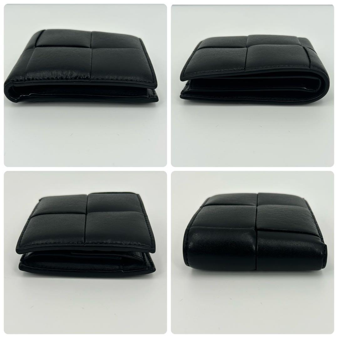 美品✨ボッテガヴェネタ　折り財布　カセット　レザー　ブラック　メンズ