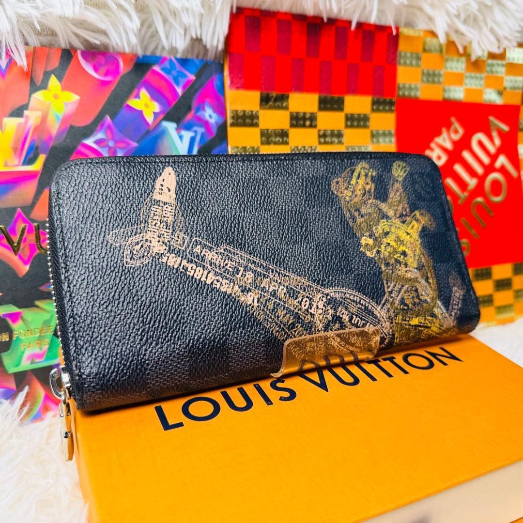 ルイヴィトン ダミエグラフィット ジッピーウォレット ヴェルティカル 美品長財布