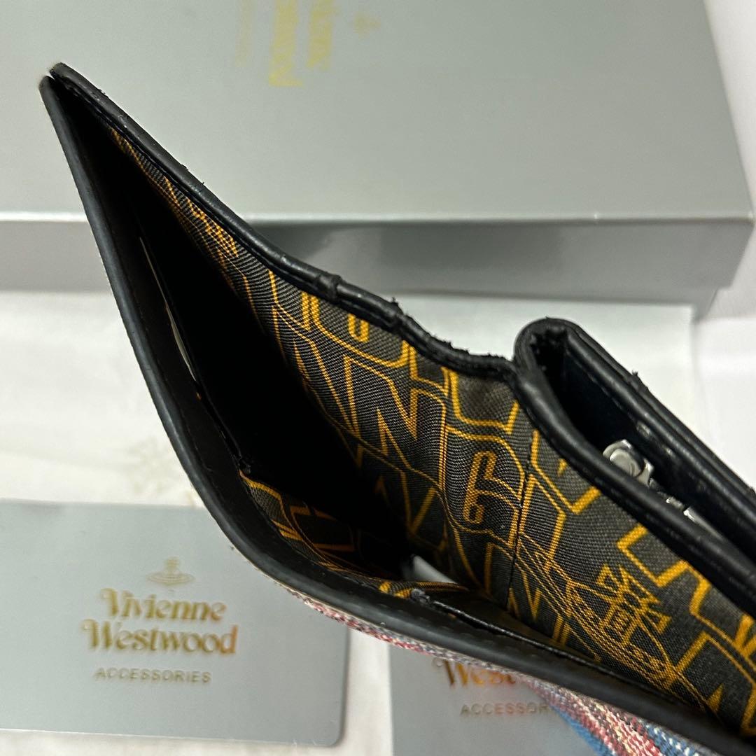 新品同様‼️ ヴィヴィアンウエストウッド　財布　二つ折り　折り財布　チェック柄