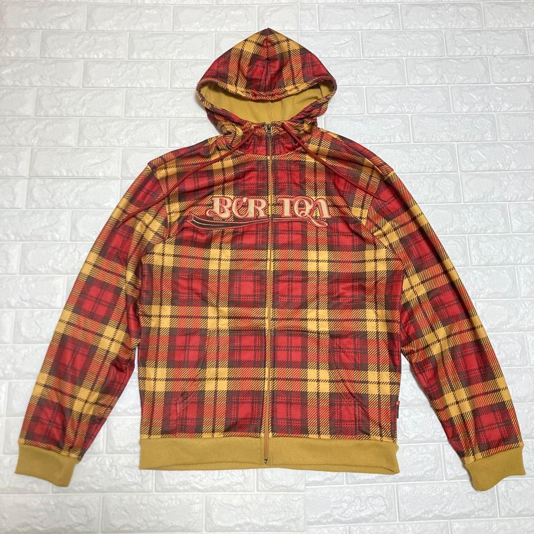 Burton フード付き スノーボードウエア 撥水パーカー チェック柄 Ｌサイズ