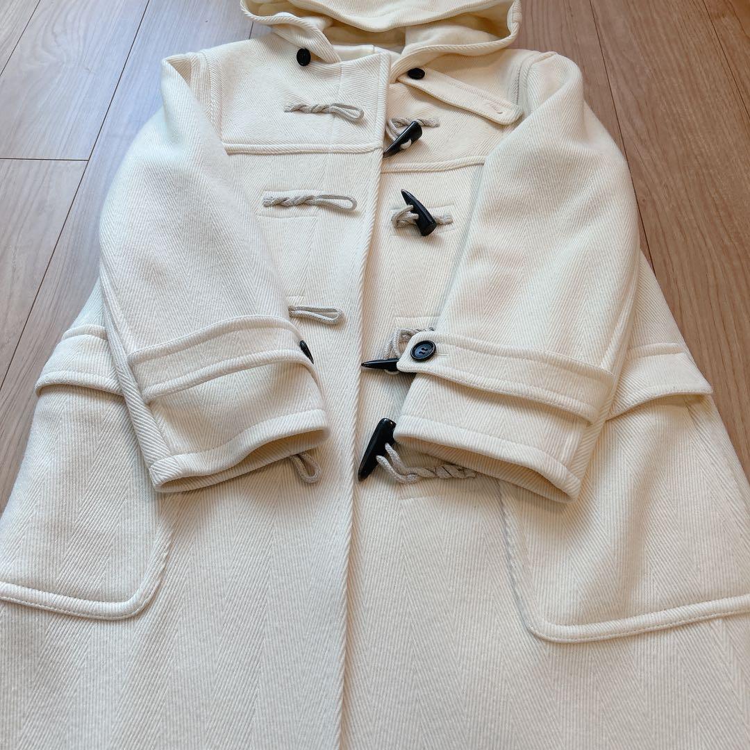 【美品】23区 ヘリンボーン ダッフルコート　アイボリー Mサイズ