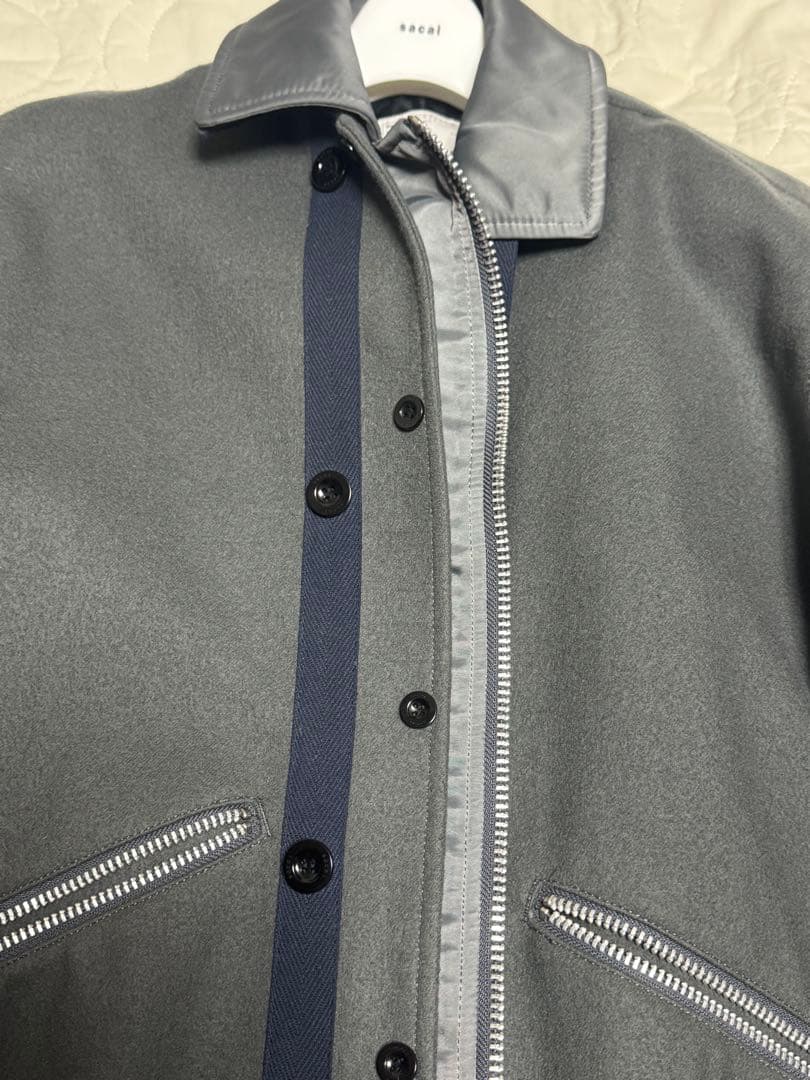 マ*オ様 Sacai Wool Melton Blouson サイズ2 切替ジャ