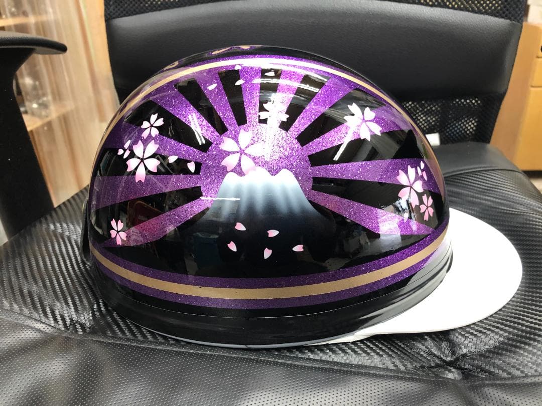 コルク半　カスタム　富士日章　三つボタン　黒紫　ラメ　桜　高級クリヤ