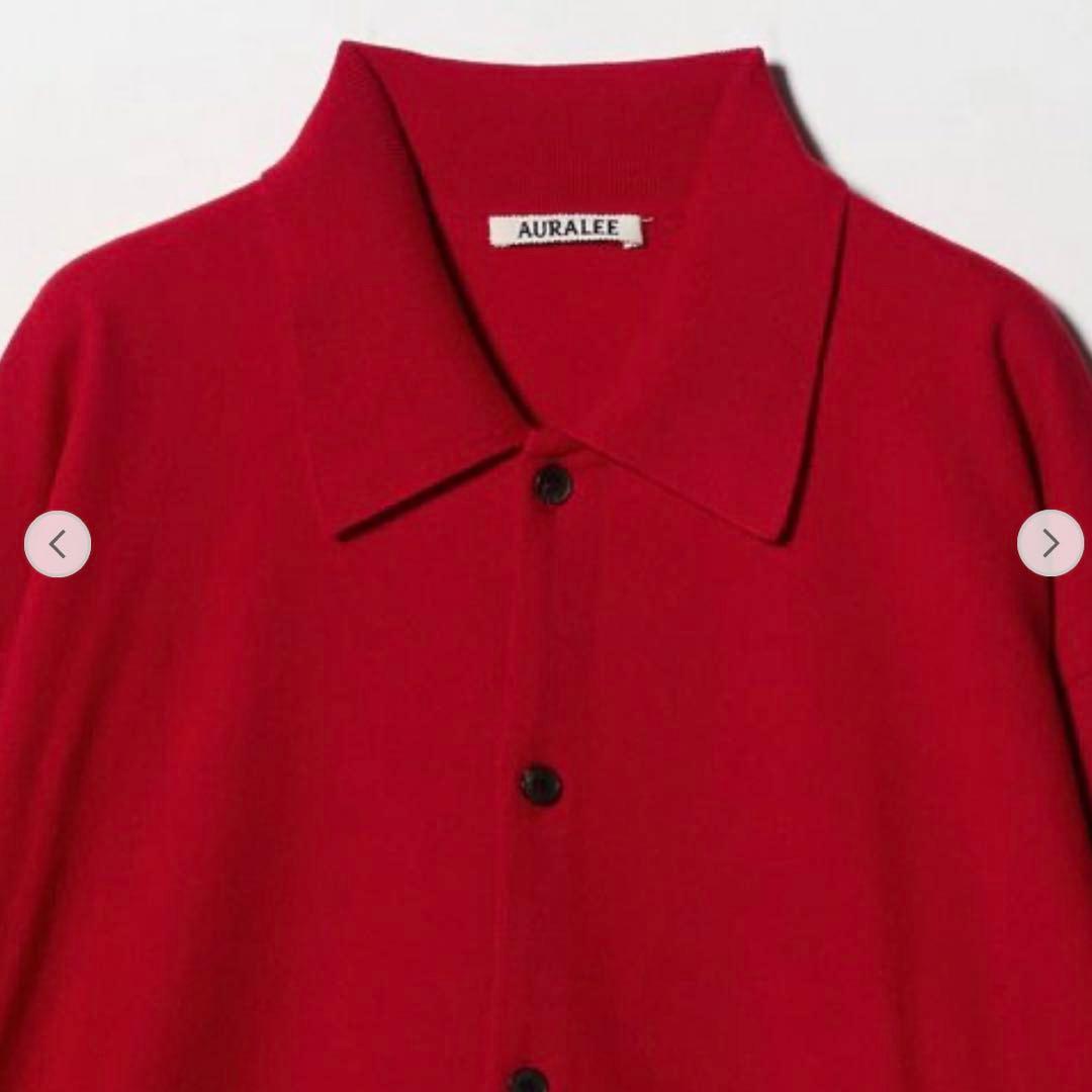トップス <AURALEE >WOOL KNIT SHIRT CARDIGAN 4