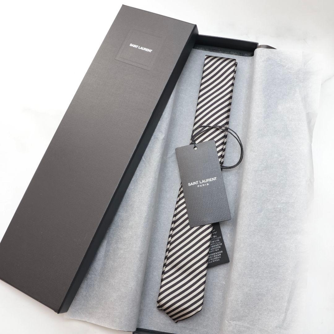 難あり未使用 サンローラン SAINT LAURENT ストライプ ネクタイ