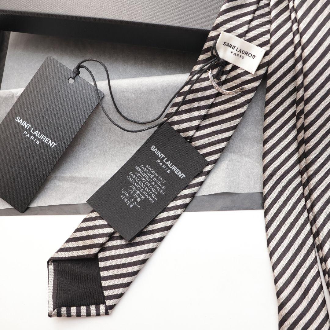 難あり未使用 サンローラン SAINT LAURENT ストライプ ネクタイ