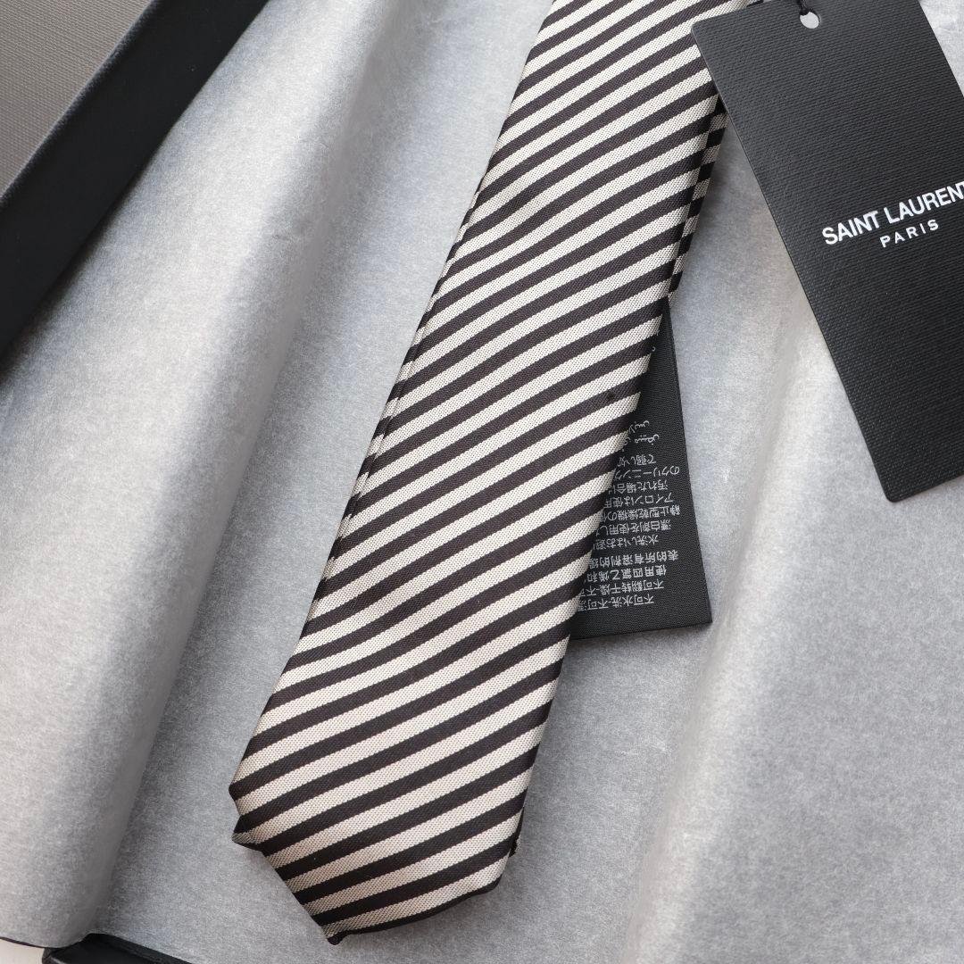 難あり未使用 サンローラン SAINT LAURENT ストライプ ネクタイ