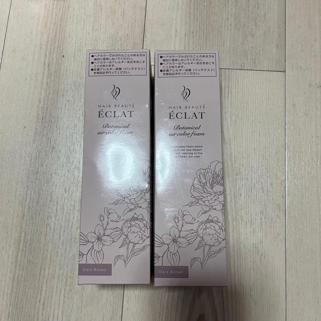 ヘアボーテ エクラ　ボタニカル　エアカラーフォーム　ダークブラウン　2本セット