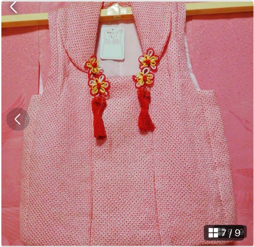 七五三　正絹着物セット　被布　総絞り　新品　未使用品　3歳　桃色　ピンク色