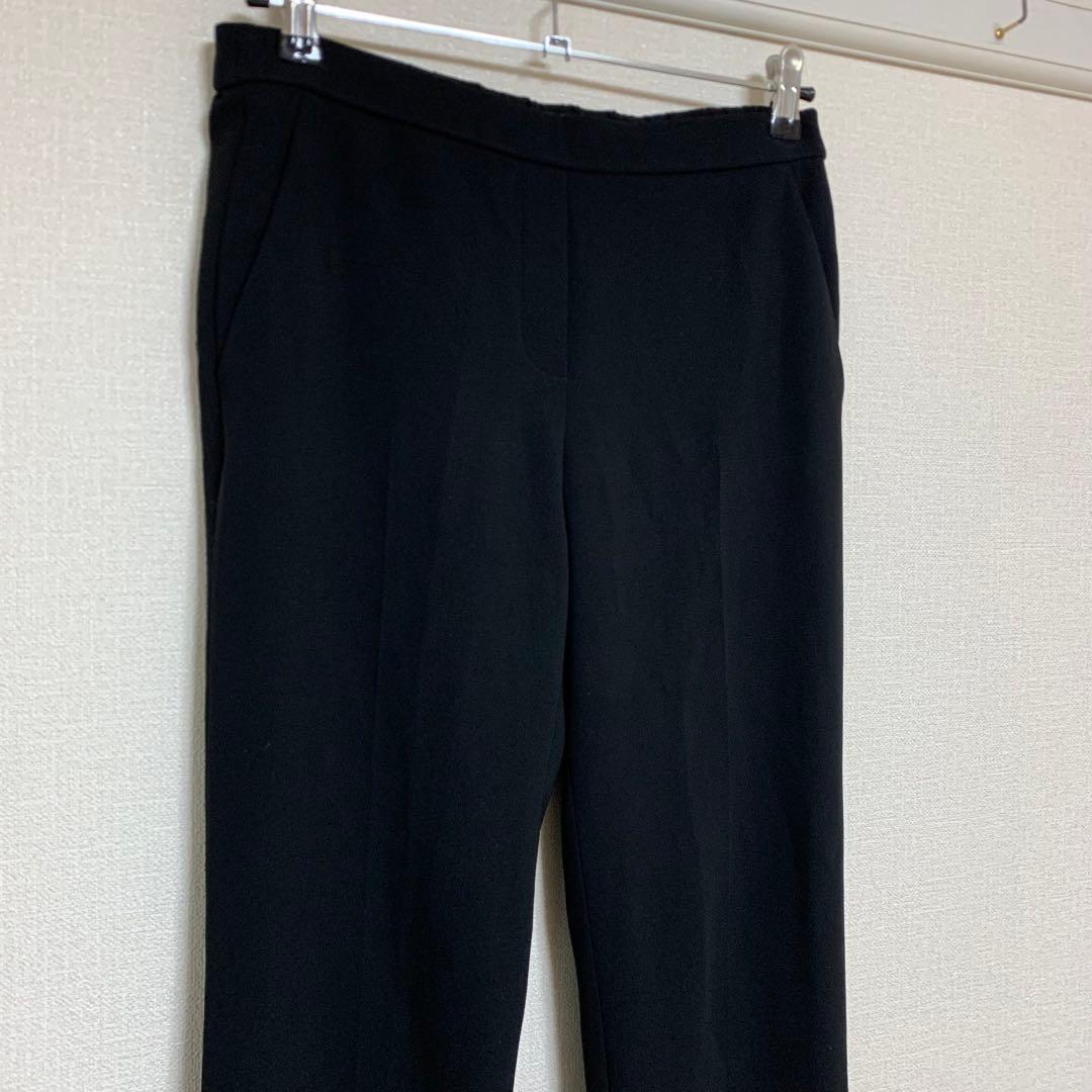 【美品】セオリー　パンツスーツ　2 ブラック　ノーカラー　セットアップ
