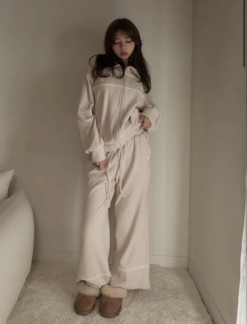 ルームウェア・パジャマ andmary Milky pile heart long pants