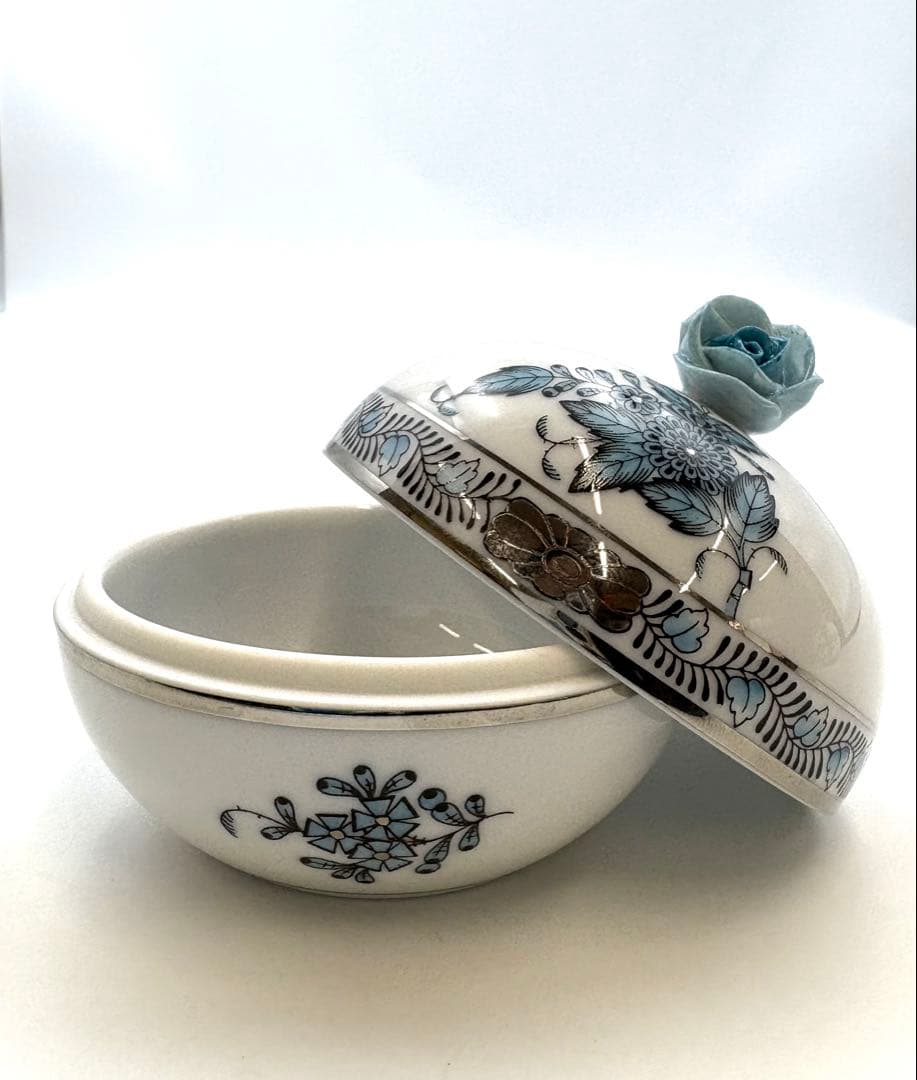 未使用保管品　HEREND ヘレンド　アポニーターコイズプラチナ ボンボニエール