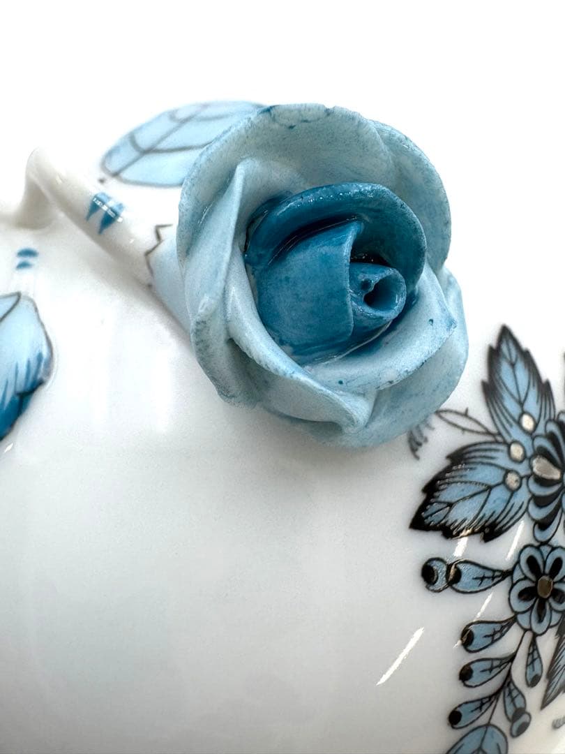 未使用保管品　HEREND ヘレンド　アポニーターコイズプラチナ ボンボニエール