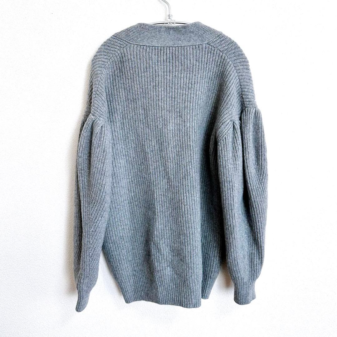 【 cygne 】 シーニュ　カシミヤ混　ウール　グレー　ニット　カーディガン